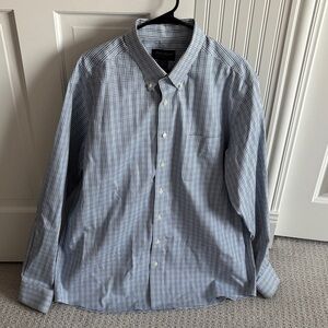 Eddie Bauer Men's Blue Plaid Button Down Shirt Size XLT (XL Tall)